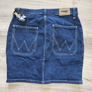 Vtg Wrangler Denim Skirt Womens Small Cowgirl Western Stretch Medium Blue Jeans